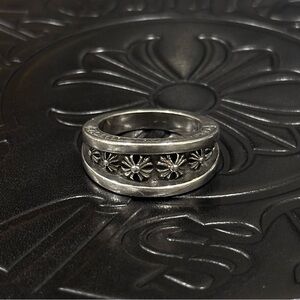 Chrome Hearts Narrow V Band Silver Ring Size 10